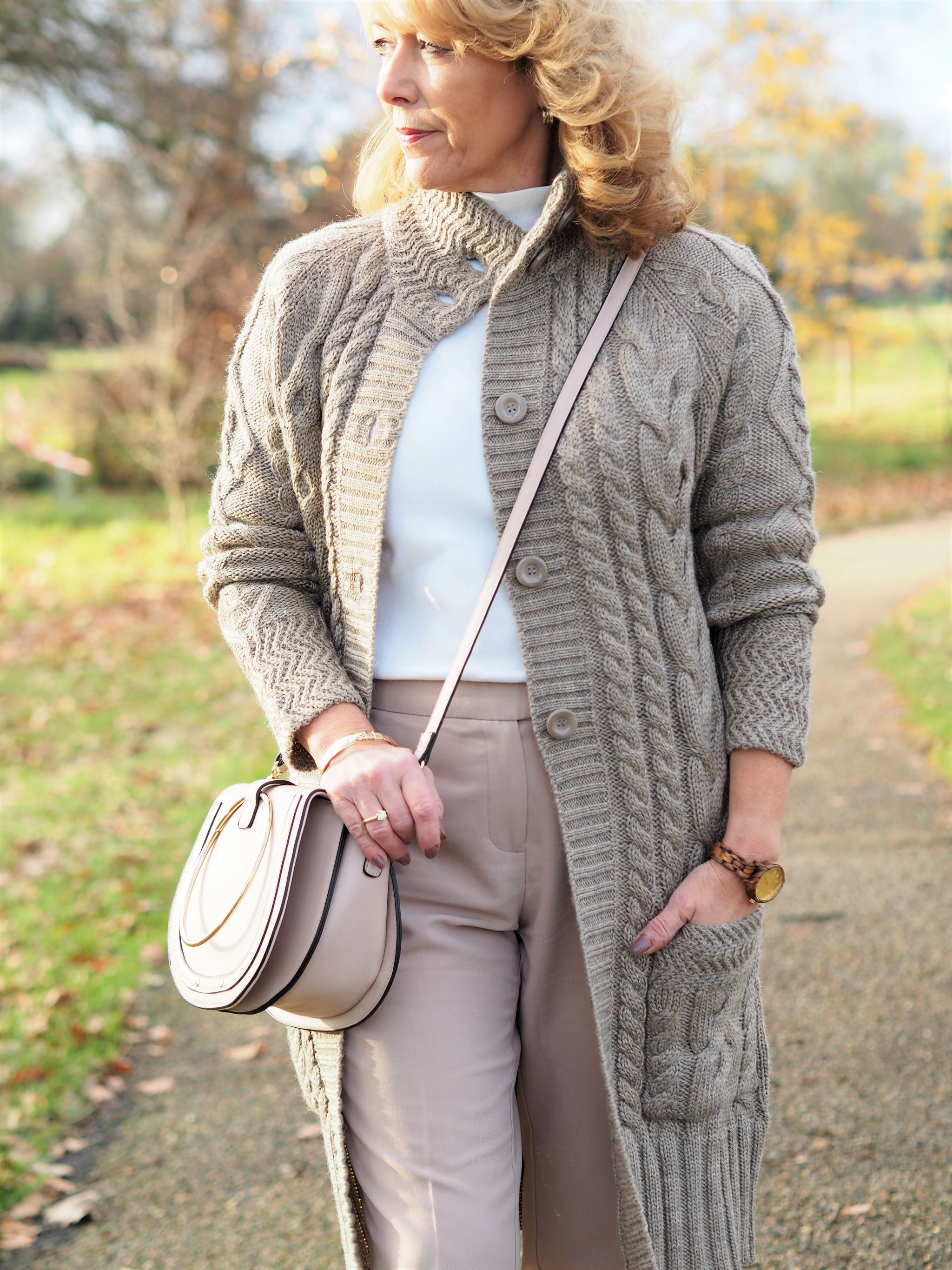 leather sleeve coatigan