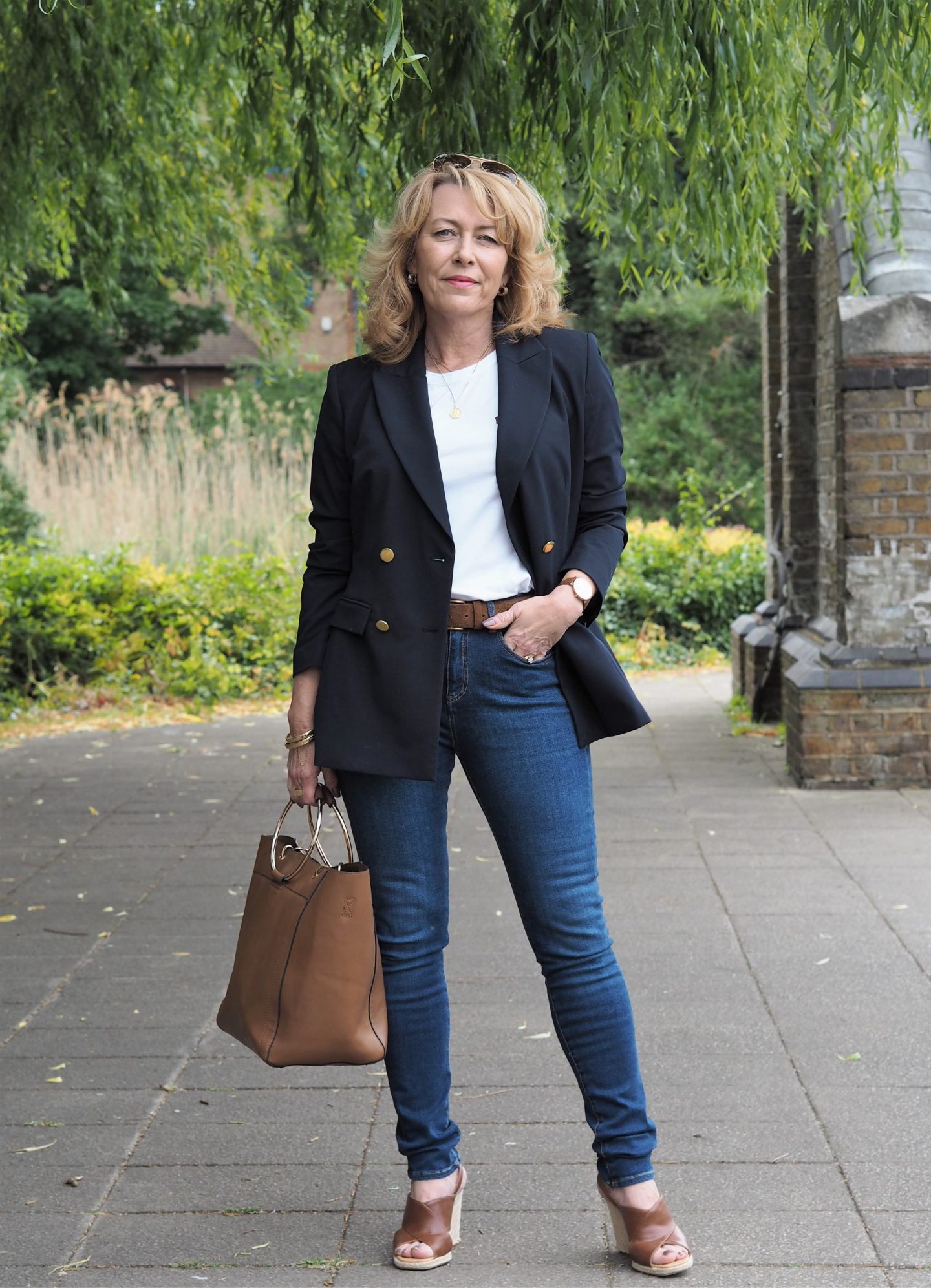 navy blazer outfit womens